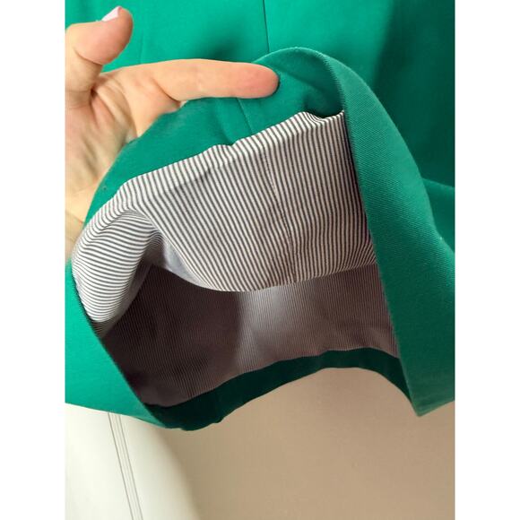 J. Crew Women's Green Wool Blend Short Scalloped Mini Skirt Prep Size 8 - Picture 7 of 8